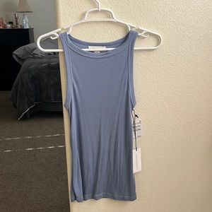 Lite blue ribbed tank top